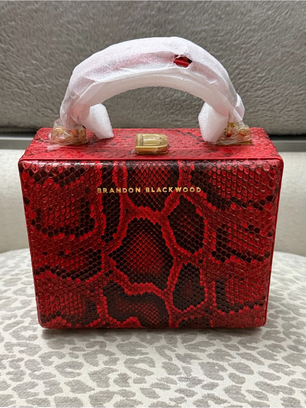 Rare Brandon Blackwood Red Snakeskin Full Size Trunk
